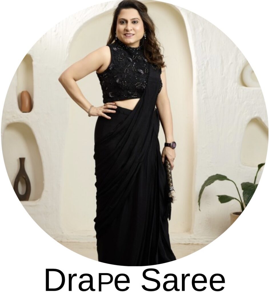 cotton set with side pleats blue & white